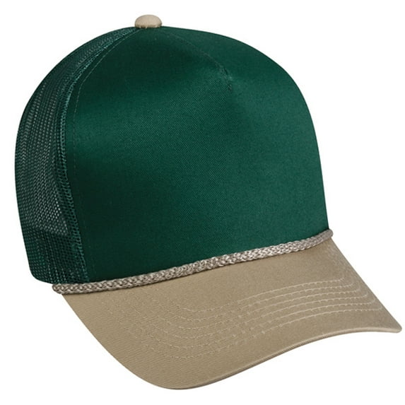 Outdoor Cap GL-155 High Profile Mesh Back with Cord-DARK GREEN/TAN