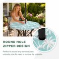 thumbnail image 4 of Round Outdoor Tablecloth with Umbrella Hole and Zipper, Mint Palm Tree Summer Tablecloth with Elastic Waterproof, Beach Tropical Botanical Coastal Patio Table Covers for 45" - 54" Picnic Pool Tables, 4 of 9