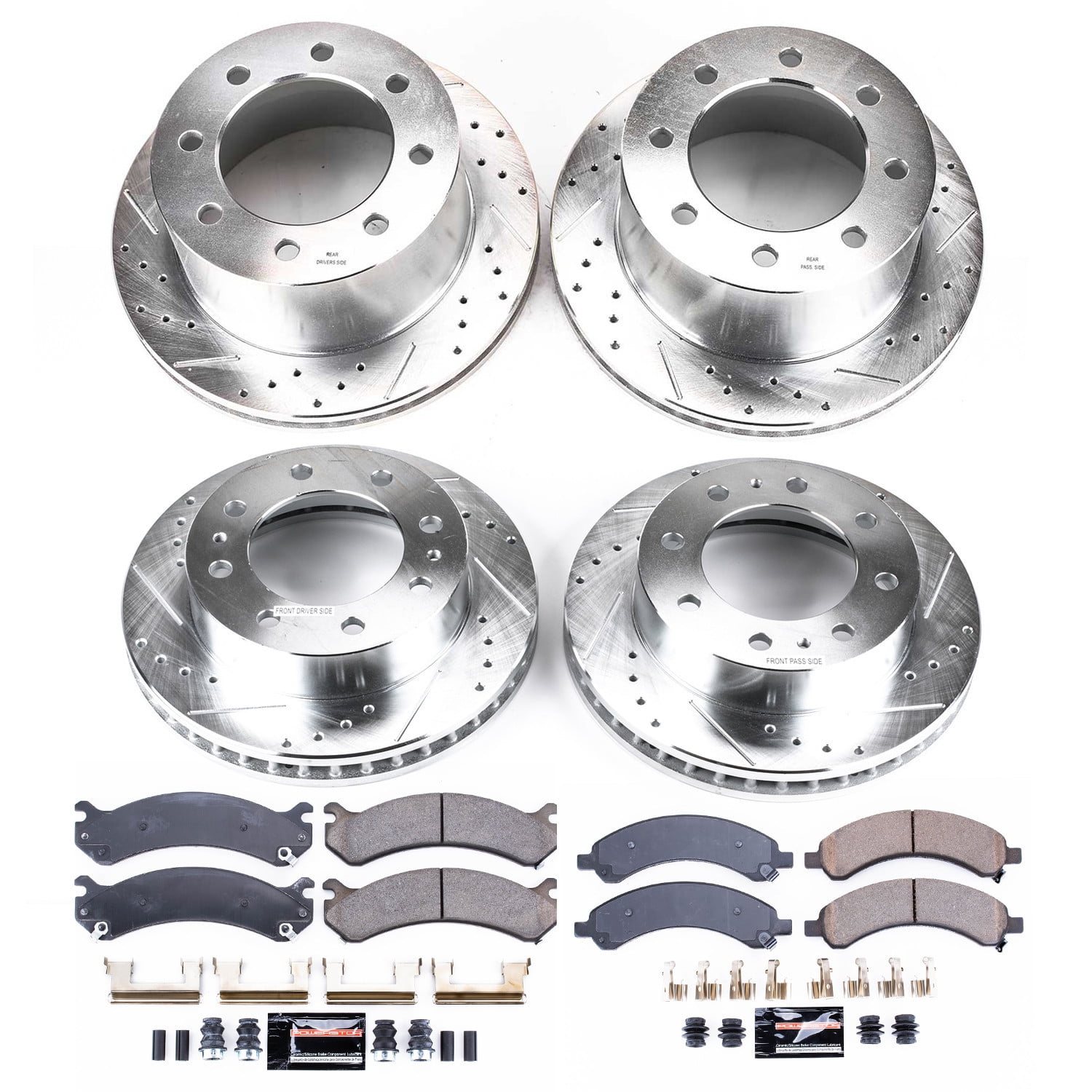 PowerStop Front and Rear Z23 Evolution Sport Carbon-Fiber Ceramic Brake Pad and Drilled & Slotted Rotor Kit Fits: CHEVROLET GMC Select Models K4528