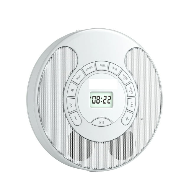 Lecteur CD Portable Rechargeable Prend en Charge CD/CD-R/CD-RW/MP3 et USB avec Écouteurs, Émetteur Bluetooth 5.0