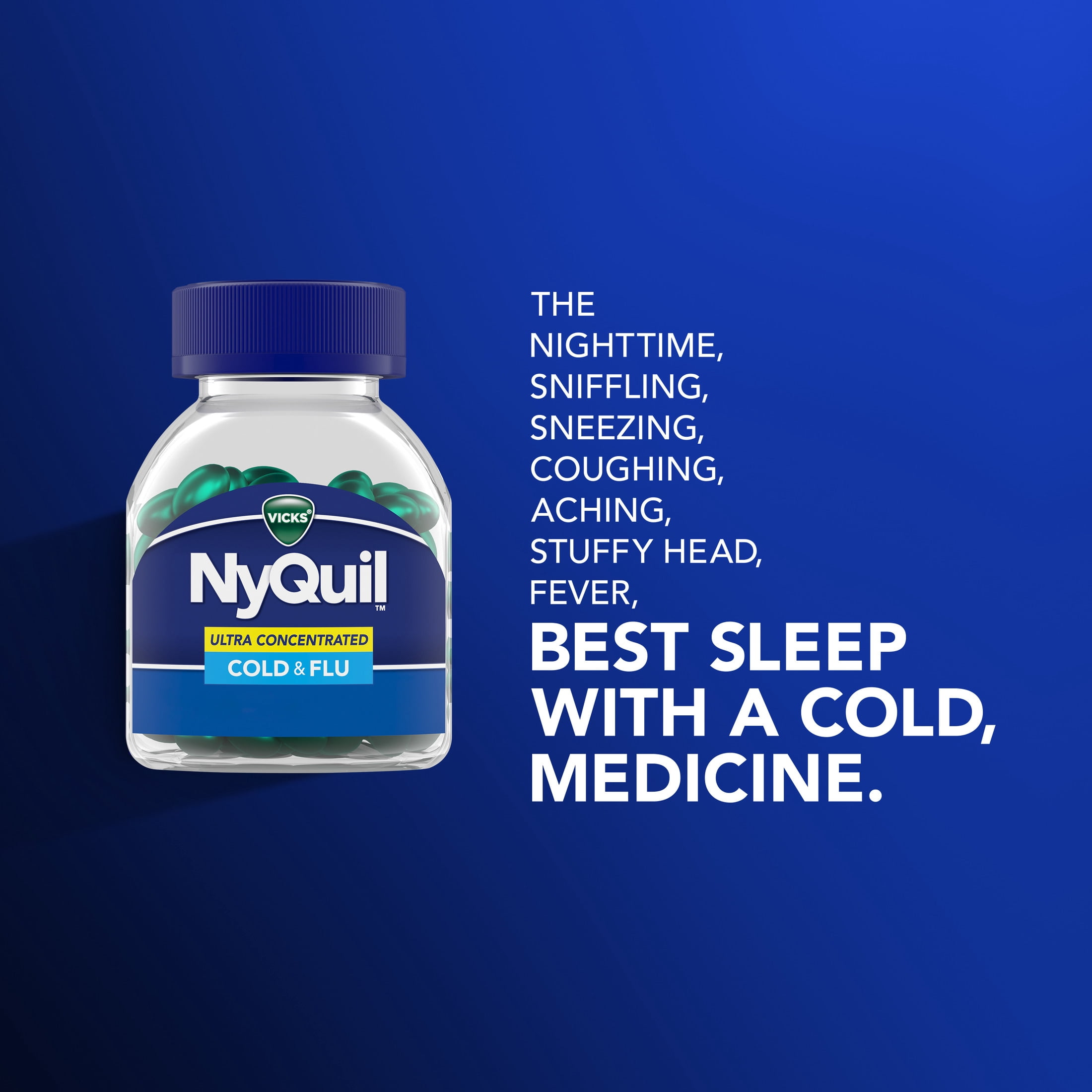 Vicks DayQuil & NyQuil Cold and Flu Ultra Concentrated Liquicaps, Cold Medicine, 96 Count