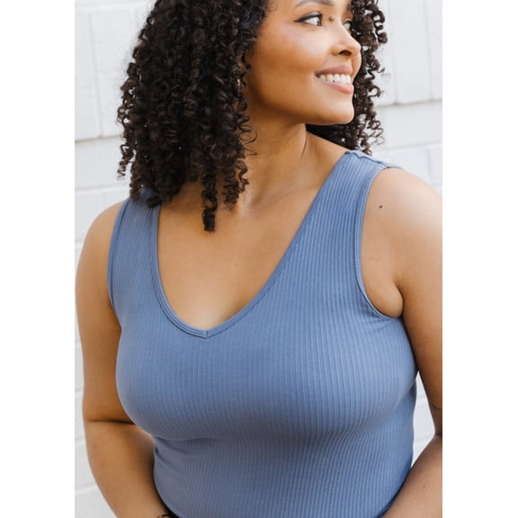 Ribbed Reversible Tank - Curvy Fit