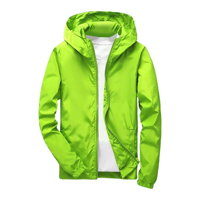 Splozh Manteau Veste Mince Garçons Veste à Manches Longues Confortable Douce et à la Mode Veste à Capuche Zippée Verte, 5-6 Ans