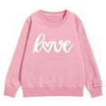 thumbnail image 4 of Kid Sweatshirt Valentines Day Sweatshirt Long Sleeve Love Letter Print Sweatshirt Crew Neck Pullover Sweatshirt 6-7 Years Old Girl Clothes, 4 of 4
