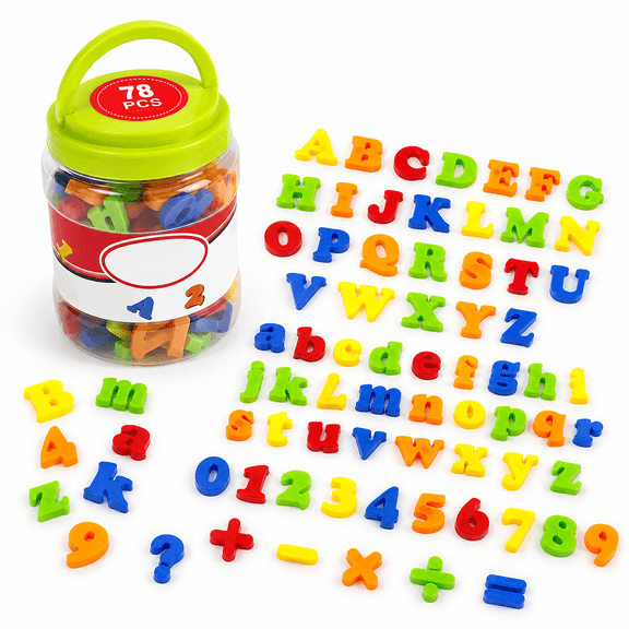 Toddler Toys Magnetic Alphabet Kids Educational Learning Magnets Letters Numbers Symbols Toy ABC 123 Fridge Plastic Toy