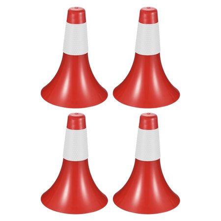 Uxcell 7 x9  Cones Marker Agility Training Obstacle Ball Sports Equipment Red White 4 Pack