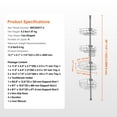 thumbnail image 3 of KFFKFF Tension Rod Shower Caddy, Adjustable from 56" to 114", Versatile Shower Tension Rod with Durable Load-Supporting Tray, Resistant to Rust, Simple Installation, Suitable for Bathrooms, 3 of 9