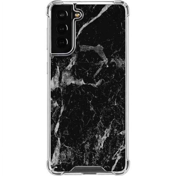 Skinit Marble Crushed Black Galaxy S22 Plus Clear Case