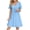 Light Blue, variant on Women's V-Neck Loose Solid Pleated Casual High Waist Lace Jumpsuit Spring Summer Vacation Party Fashion Romper with Pockets, Brown XXL