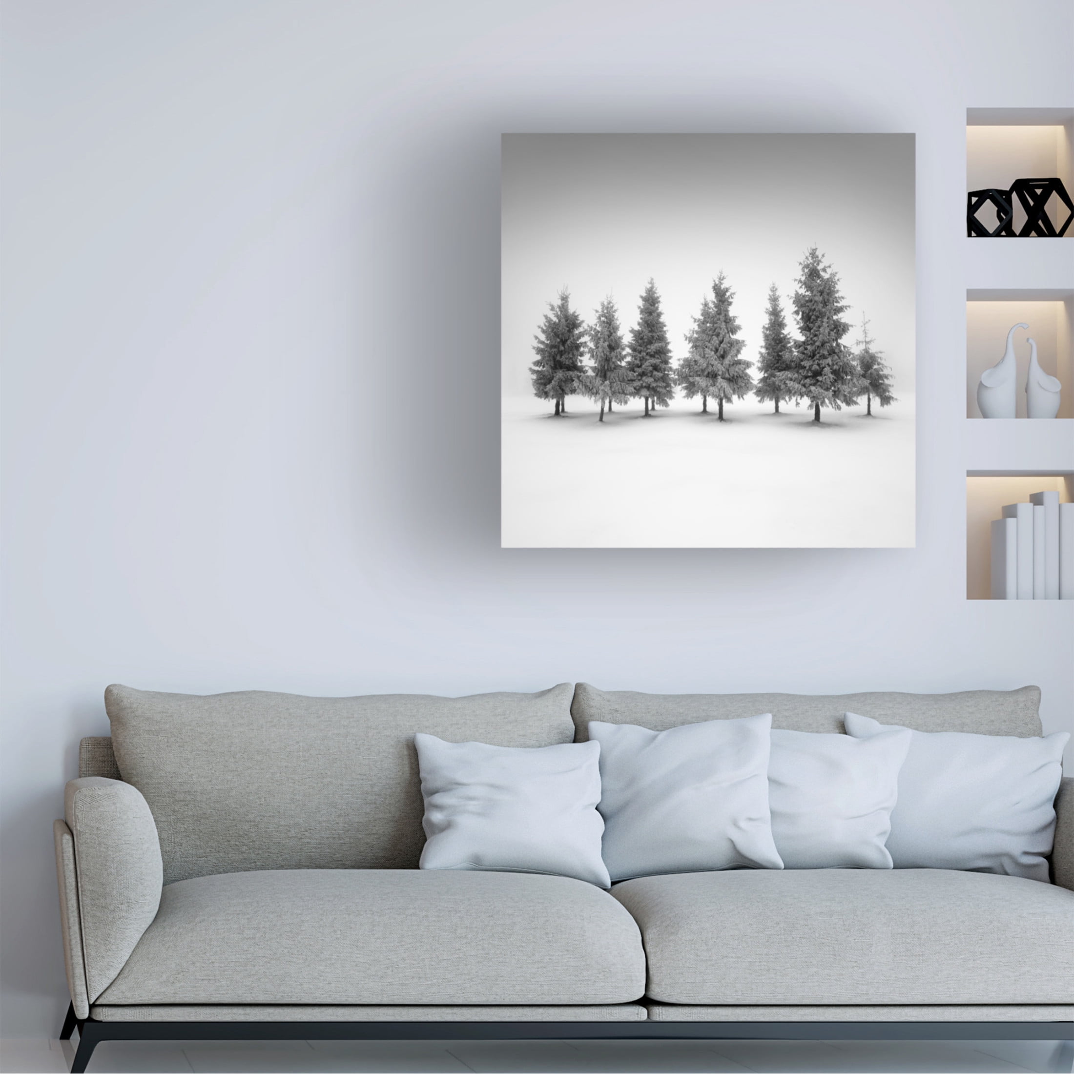 Canvas Wall Art - Daniel Rericha 'Spruce Grove' Wall Art for Living Room, Bedroom, or Office Décor by Trademark Fine Art - 18 x 18 Inches