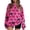 001_Hot Pink, variant on Halloween Ghost Sweatshirts for Women Bats Pumpkins Print Casual Shirts Witch Hat Long Sleeve Tops
