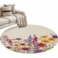 thumbnail image 6 of Spring Floral Round Rug 3.3ft Washable Circle Entryway Rugs Non Slip Watercolor Lavender Daisy Flowers Plants Beige Area Rug Indoor Floor Carpet for Bedroom Kitchen Home Office Dining Room, 6 of 8
