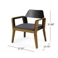 thumbnail image 7 of GDF Studio Osean Outdoor Acacia Wood Club Chairs with Cushion, Set of 2, Teak, Black, and Dark Gray, 7 of 7
