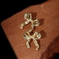 thumbnail image 2 of Pendientes de arco, Pendientes de arco de oro Pendientes de arco de arco, Joyas de arco para mujeres, Pendientes de arco Regalo de oro para mujeres., 2 of 5