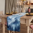 thumbnail image 2 of Table Runners 108 Inches Long Dress Scarves, Blue Mountain Farmhouse Coffee/Dining/Kitchen Table Runner for Living Room, Misty Forest Nature Woodland Pine Tree Landscape 13x108 Inch, 2 of 9