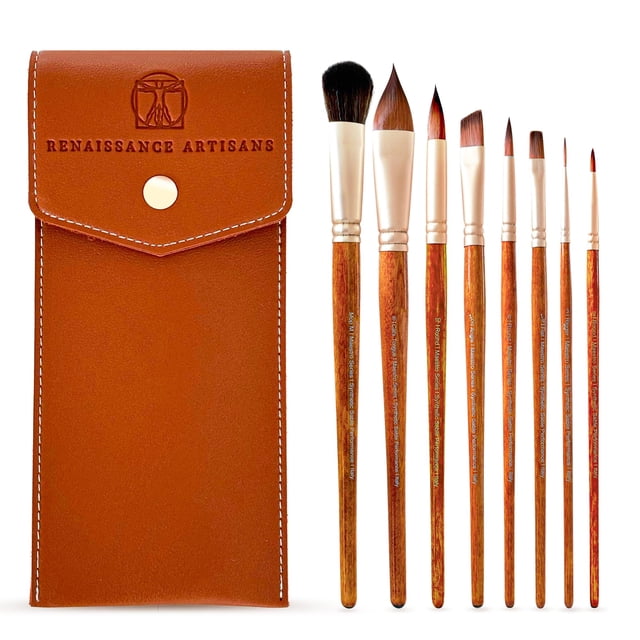 Pinceles de acuarela Renaissance Artisans Serie Maestro, 8 piezas