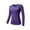 Purple, variant on OGLCCG Women's Long Sleeve Athletic Shirts Quick Dry Stretchy Crewneck Moisture Wicking Yoga Shirts Slim Fit Gym Running T-Shirts,L,Gray
