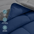 thumbnail image 6 of Bare Home 4-Piece Reversible Bed-in-a-Bag - Premium 1800 Collection - Twin XL, Dark Blue/Gray Comforter with Dark Blue Sheet Set, 6 of 10