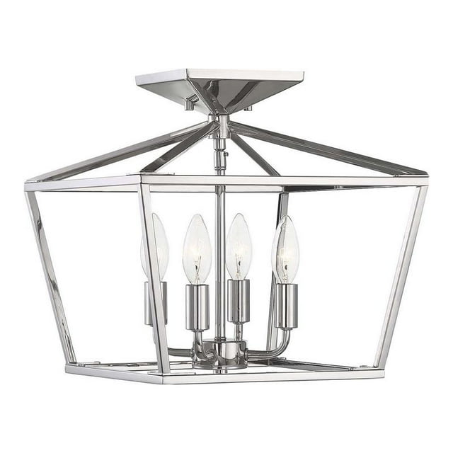 Savoy House Townsend 4 Lights Metal Semi-Flush Mount Light in Polished Nickel