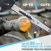 YAHHU 12 Inch Cordless Chainsaw with Oiler System, 21V Electric Handheld Chainsaw for Tree Trimming, Wood Cutting, Outdoor Yard Work