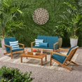 thumbnail image 2 of Noble House Leah 4 Piece Outdoor Conversation Set in Dark Teal, 2 of 23