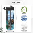 thumbnail image 4 of Goofa Tropical Paradise Window View for Insulated Kettle 18oz Water Bottle Insulated Tumbler with Handle & Flip Straw - Fits in Cup Holder, Leak Resistant Tumbler, 4 of 8