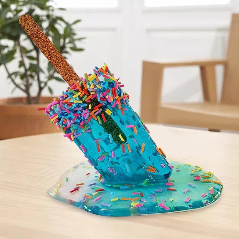 8pcs Resin Melting Popsicle Sculpture Ornament Funny Toy Crafts