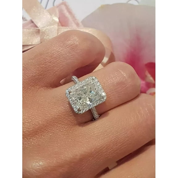 2Ct Lab Created Diamond Round Cut Solitaire Women's Fancy Ring 14K White Gold Plated