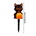 thumbnail image 3 of Solar Powered Halloween Cat Holding Pumpkin Garden Stake Light, LED Outdoor Cat Statue Lamp, Weather Resistant Decor for Yard, Pathway, Patio & Fall Halloween Display (Black - 3 Pcs), 3 of 4