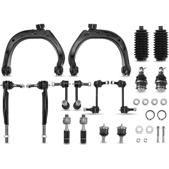 A-Premium Set of 16, Upper Control Arm, Inner Outer Tie Rod End, Upper Lower Ball Joint, Front Rear Sway Bar Link, Compatible with Chevy SSR Trailblazer GMC Envoy Buick Rainier Ascender Bravada