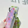 thumbnail image 3 of Compatible with iPhone 13 Pro Max Case with Bracelet, Fashion Luxury Translucent Love Heart Pattern Case Shiny Gradient Laser Protective Shockproof Cover for Girls Women, 3 of 6