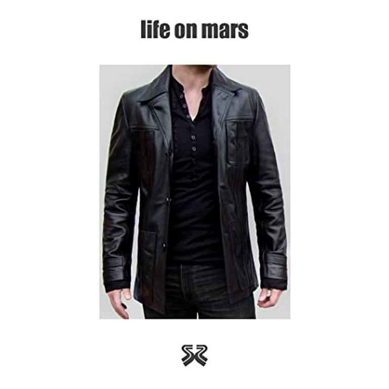 Men's Black Leather Jacket - Vintage Leather Coat - Genuine Men's Black Leather Jacket - Vintage Leather Coat - Genuine