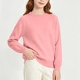 thumbnail image 6 of SGFCWSX Girls Sweaters Basic Crewneck Soft Lightweight Casual Relaxed Fit Long Sleeve Pullover for Kids Hot Pink Size 2T, 6 of 9