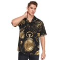 thumbnail image 5 of Ckdifva Gold Clocks Machines Mens Button Down Short Sleeve Shirt Casual Shirts Beach Hawaiian Shirts, 5 of 8