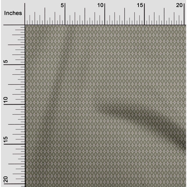 oneOone Polyester Lycra Olive Green Fabric Diamond Shape Geometric Craft Projects Decor Fabric Printed By The Yard 56 Inch Wide