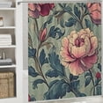 thumbnail image 6 of Patifu Flowers Floral Pattern Bathroom Shower Curtain Set with Hooks 100% Polyester Fabric Waterproof Elegant Bathroom Decor Set 36"x72, 6 of 7