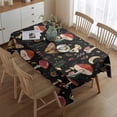 thumbnail image 2 of Red Mushroom Butterfly Black Pattern Rectangle Tablecloth 60"x84",Waterproof Polyester Rectangle Table Cloth, Wipeable Spillproof Polyester Tablecloth for Dining, Camping, Indoor and Outdoor, 2 of 5