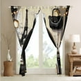 thumbnail image 3 of Fashion Dress 30%-50% Blackout Curtains Fashion Girly Black Dress Curtains Eiffel Tower Paris Style Bedroom Curtains Romantic Makeup Themed Window Curtains Women Perfume Print Curtains,104"Wx63"L, 3 of 5