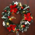 thumbnail image 1 of Christmas Wreath with LED Battery Operated String Lights Door Entrance Hanging Garland Holiday Decorations 40cm (Red), 1 of 5