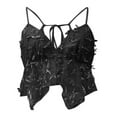 thumbnail image 4 of Camiseta sin espalda para mujer: top sexy de verano con cuello en V y sin tirantes, color liso, tejido elástico, lazo ajustable en la espalda, 4 of 5