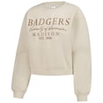 thumbnail image 2 of Women's ZooZatz Sand Wisconsin Badgers Cropped Crewneck Sweatshirt, 2 of 3