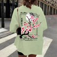 thumbnail image 5 of adaychics Japanese T Shirts for Women Flower Crew Neck Summer Printed Tees Cotton Casual Tops Daily Wear, 5 of 8