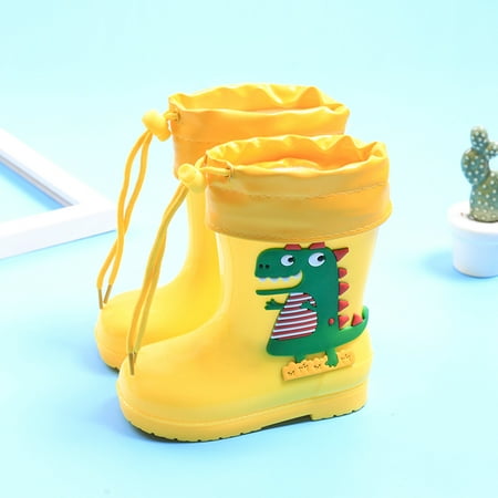 

Valentine s Day Clearance Hvyes Children Waterproof Rain Shoes Fashion Cartoon Dinosaur Jelly Color Removable Cotton Cover Boots
