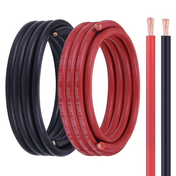 Geosiry 6 Gauge Battery Cable, 15FT Red + 15FT Black 6 AWG Welding Cable, Flexible Stranded Oxygen-Free Copper Wire for Automotive, Battery, Solar, Marine and Generator