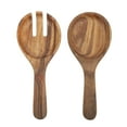 thumbnail image 6 of Gibson Elite Wildgreens Large Glass Salad Bowl Set with Acacia Wood Base and Acacia Serving Utensils, 6 of 13