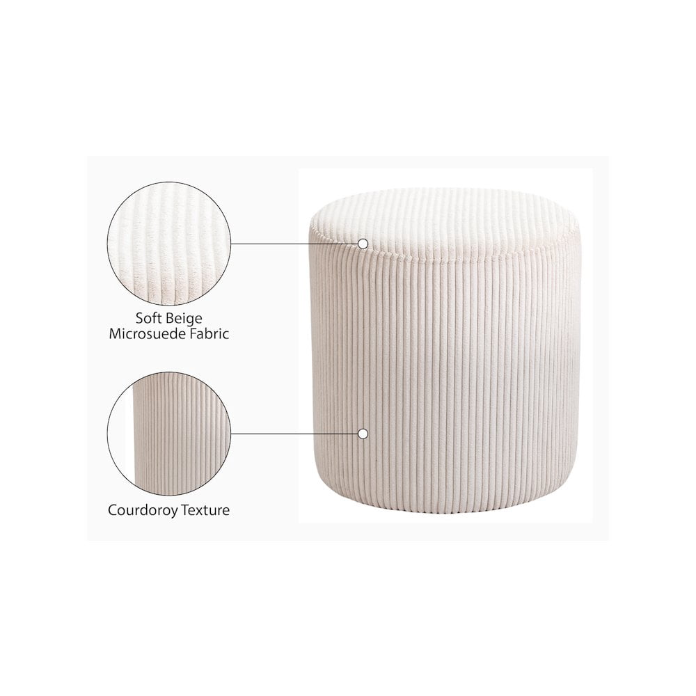 Meridian Furniture Roy Beige Ottoman/Stool