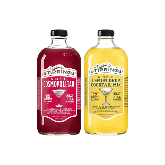 Stirrings Simple Cosmopolitan & Simple Lemon Drop Martini Non-Alcoholic Cocktail Mix Variety 2-Pack 25.4 fl. oz. (750ml) Bottles