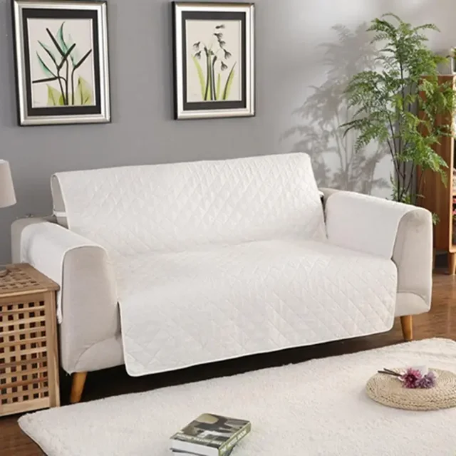 Hot Reversible Quilted Diamond Grid Sofa Mat Waterproof Solid Color Furniture Protective Cover Household Non Slip Couch Cushion