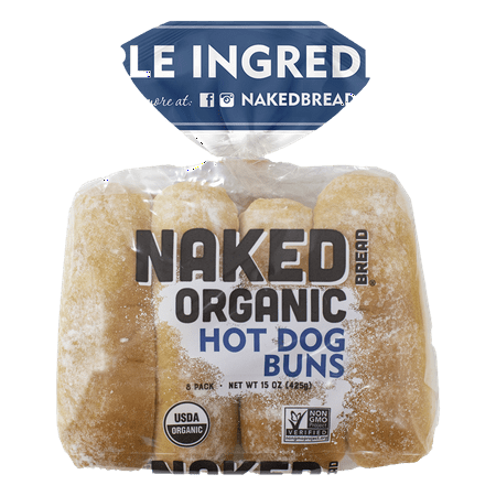 Naked Bread Organic Hot Dog Buns, 15 oz, 8 Count