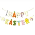 thumbnail image 5 of CoreLiving Easter Bunny Garland Felt Happy Easter Banner Spring Easter Egg Decorations for Mantle Fireplace Indoor Home Party Favor Supplies Pastel Bunting, 5 of 8